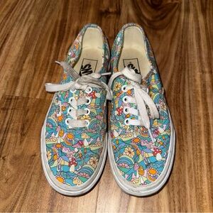 Vans Women’s Floral Groovy Mushroom Rainbow Print Sneakers size 7
